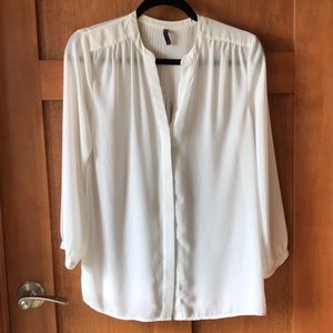 NYDJ Ivory Sheer Blouse